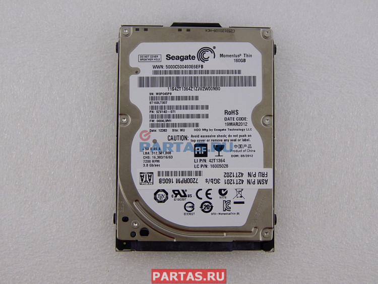 Жесткий диск 2.5" 160 Gb Seagate ST160LT007 7200 rpm SATA 2.5" HDD